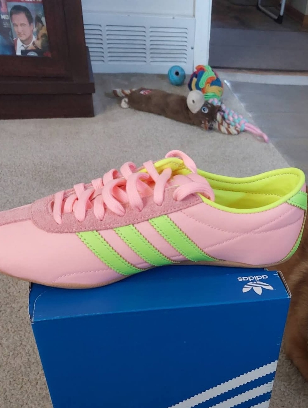 adidas Pink and Neon Green Women's Sneakers
